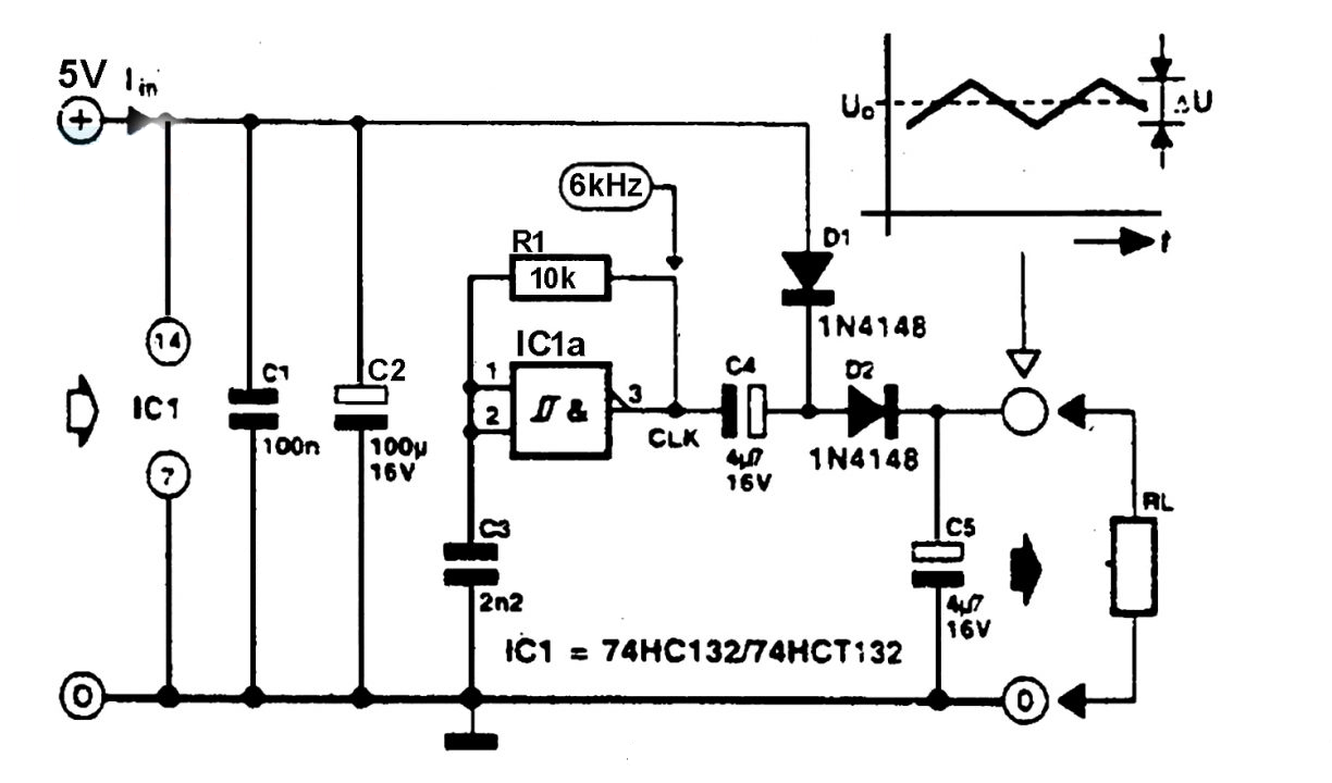 74HC132 Voltage Doubler Circuit