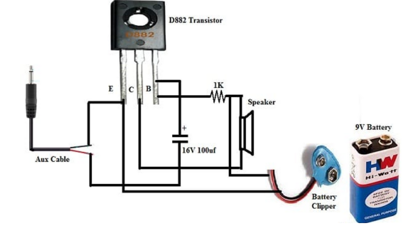 Audio Amplifier Circuit with D882 Transistor