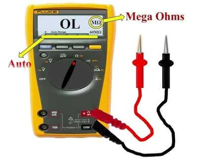  Measuring Resistance with a Multimeter Set to Mega Ohms